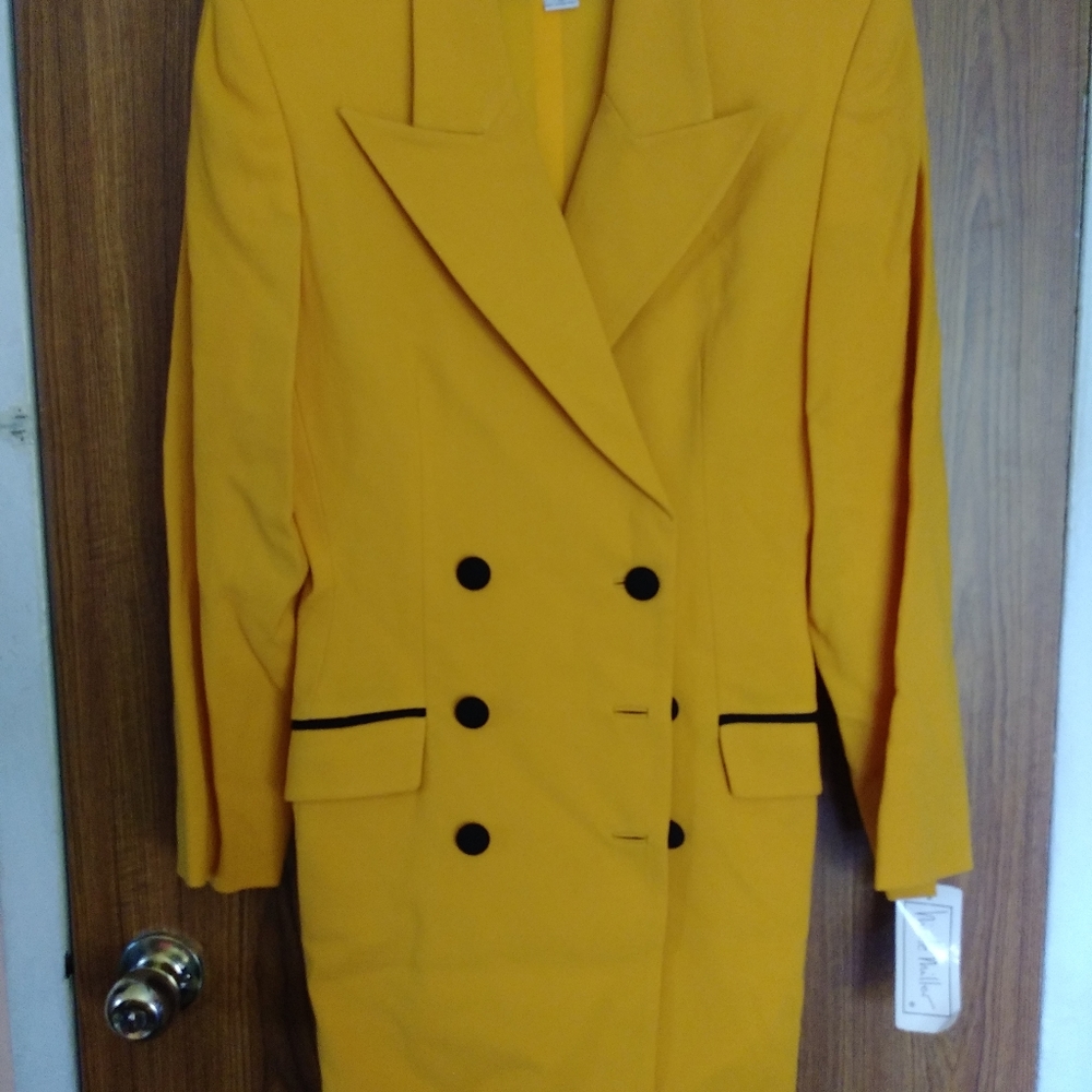 Nicole Miller Yellow Wool Dress Size 10 NWT